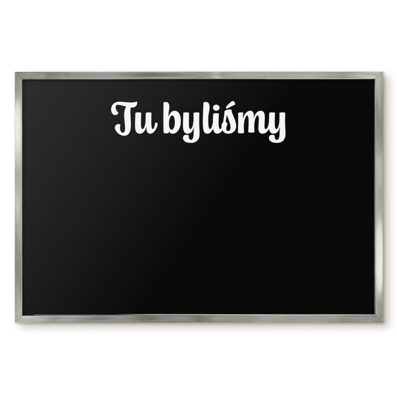 Magnetyczna Tablica Ścienna Tulup 60x40 cm Tu byliśmy 6 - Srebrna rama Do salonu, sypialni 1 szt.