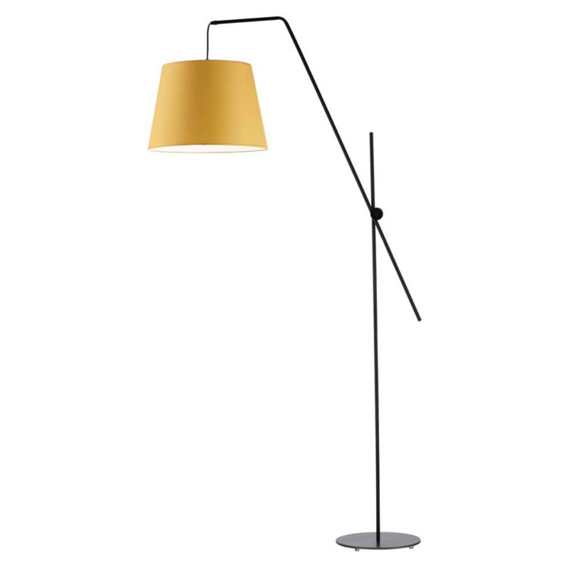 Lampa stojąca Volta Light Factory podłogowa przegubowa regulowana z abażurem musztardowy stożek MODERN 1szt.