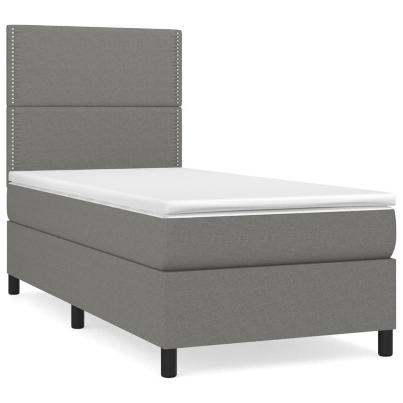 Łóżko kontynentalne WaszeMeble 100x200 cm ciemnoszara WM-3141674 1 szt.