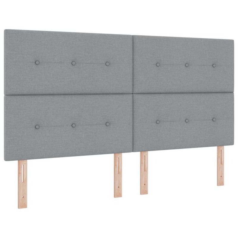 Łóżko z materacem WaszeMeble 180x200 cm Jasnoszary tkanina z LED WM-3342886 1 szt.