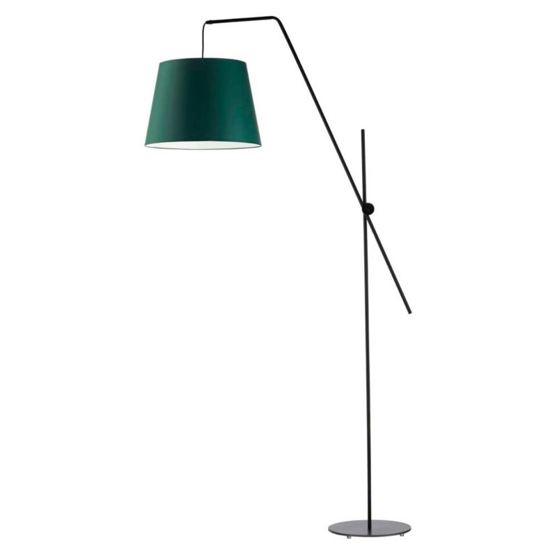 Lampa stojąca Volta Light Factory podłogowa przegubowa regulowana z abażurem butelkowa zieleń stożek MODERN 1szt.