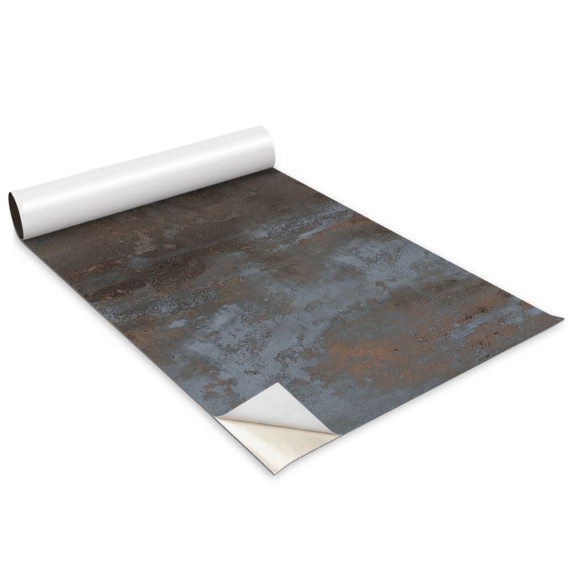 Folia Dekoracyjna Na Meble Wallfluent 100x50 cm Podniszczona blacha Odporna Folia Samoprzylepna Mat 1 rol.
