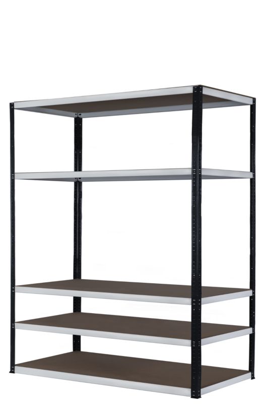 Regał metalowy MODO24 magazynowy stojak grafitowo-biały helios 180x150x30cm 5 półek po 275 kg 1 szt.