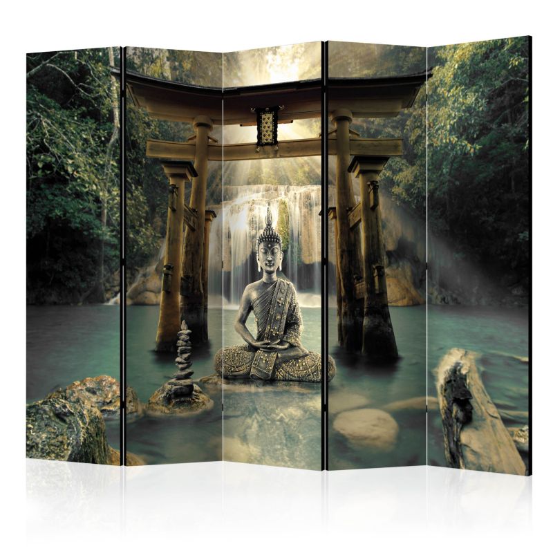 Parawan Muralo Akustyczny Modlący się Budda Tajska Świątynia 225x172cm 1 szt.