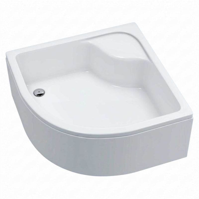 Brodzik zintegrowany Schedpol Ceto Półokrągły Biały 90x90x41 cm R55 + panel 1 szt.
