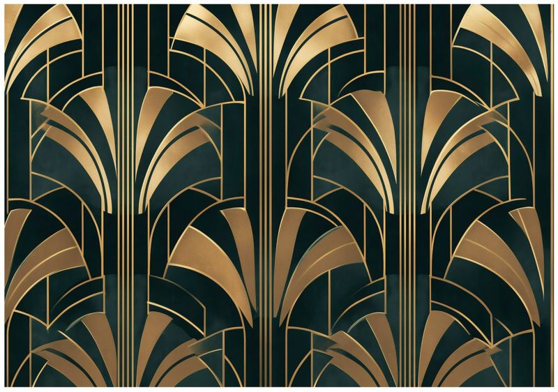 Fototapeta WALLARENA Do Sypialni Salonu Na Flizelinie Art Deco Złoto Abstrakcja 400x280 cm 1 szt.