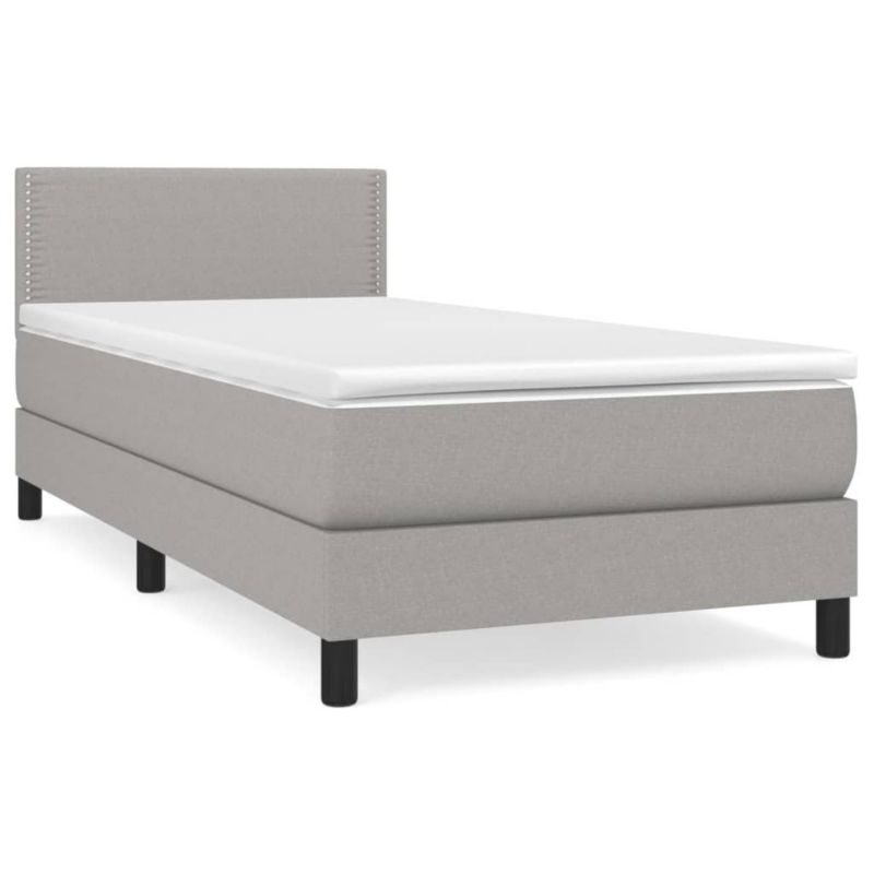 Łóżko kontynentalne WaszeMeble 90x190 cm jasnoszare WM-3139937 1 szt.