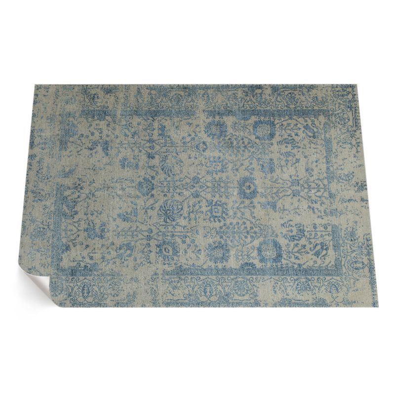Dywan Winylowy Zewnętrzny ArtPrintCave 80x120 cm Niebieski kwiatowy wyblakły wzór 1 szt.