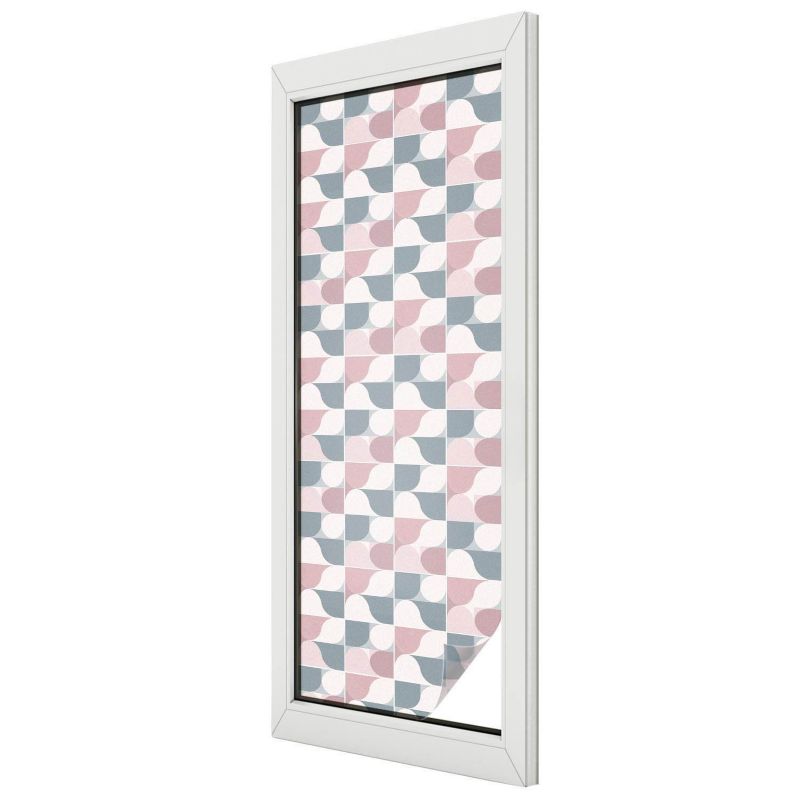 Witraż Samoprzylepny Wallfluent 50x146 cm Stylowa Dekoracja Okna Geometryczne kształty pastelowe 1 rol.