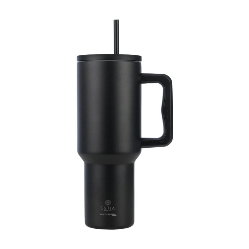 Kubek termiczny Midnight Black Estia stal nierdzewna czarny ze słomką 1200 ml 1 szt.