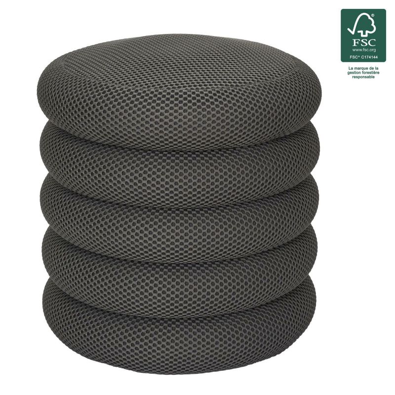 Pufa Atom INTESI szara okrągła ze schowkiem 42 cm 1 szt.