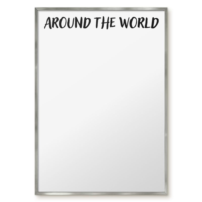 Tablica Na Magnesy Tulup 70x100 cm Around the world - Srebrna rama Do salonu, sypialni 1 szt.