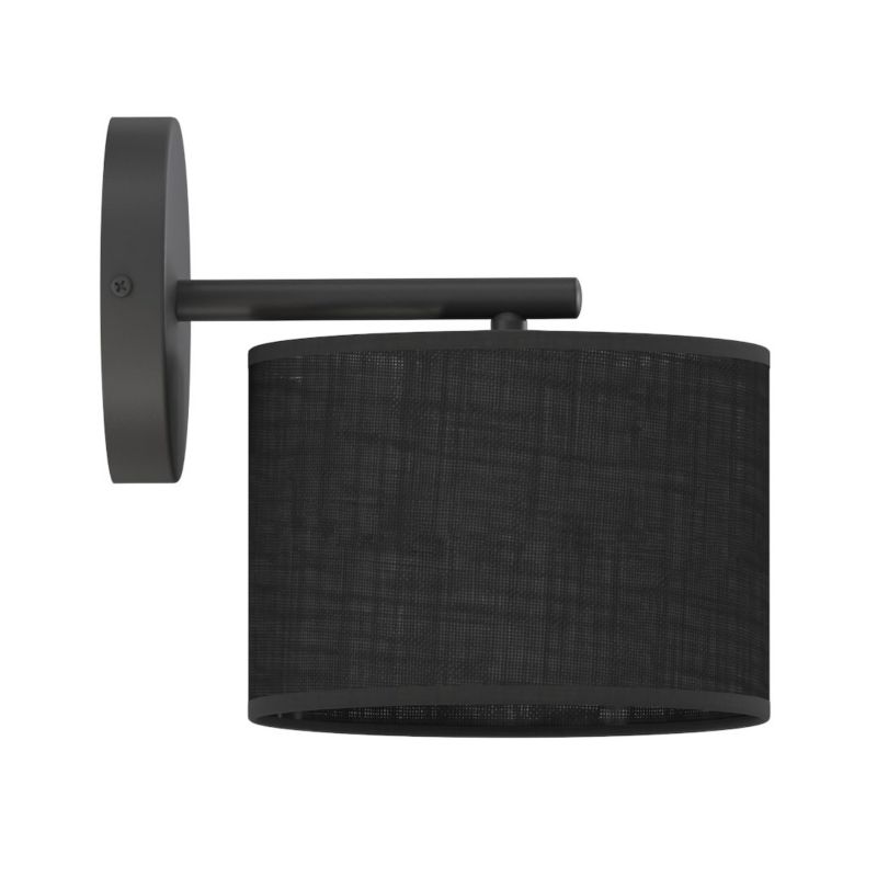 Kinkiet cylindryczny abażur Emibig ECO czarny 1xE27x15W IP20 wym:24x20x20cm - 1 szt.