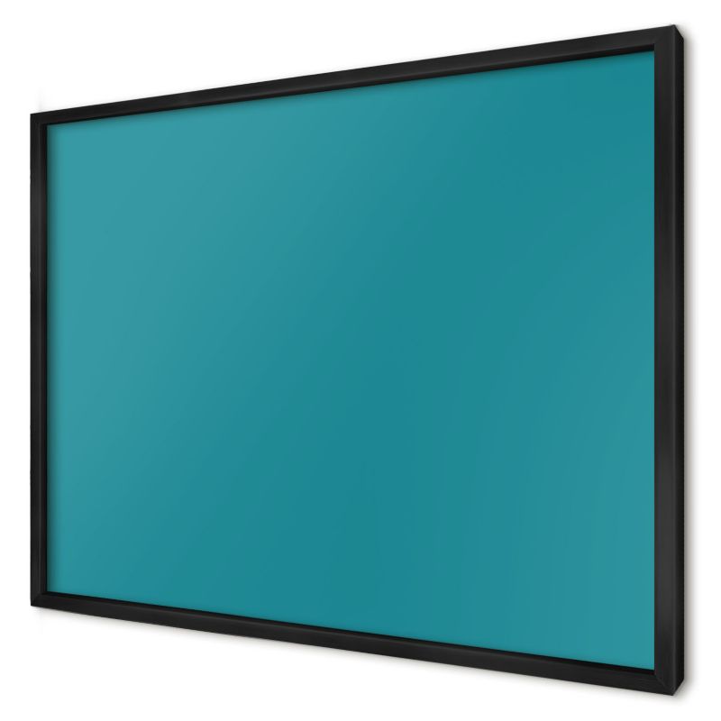 Tablica magnetyczna do salonu Wallfluent 70x50 Chłodny turkusowy w czarnej ramie 1szt