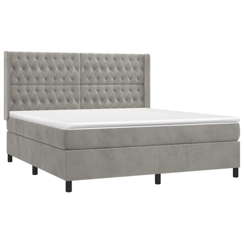 Łóżko kontynentalne WaszeMeble 180x200 cm jasnoszare WM-3132873 1 szt.