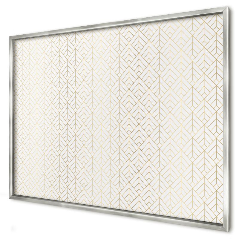 Magnetyczna tablica ozdobna Wallfluent 100x70 Geometria liści w srebrnej ramie 1szt