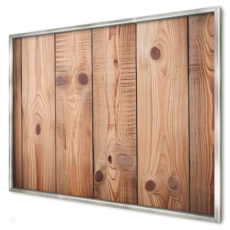 Dekoracyjna tablica magnetyczna Wallfluent 100x70 Drewniane deski w srebrnej ramie 1szt