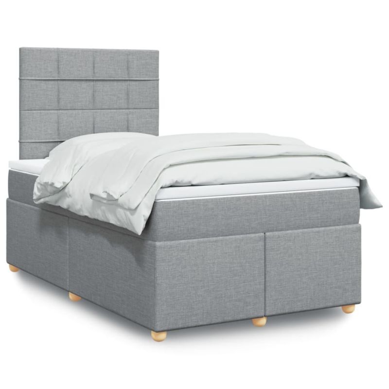 Łóżko kontynentalne WaszeMeble 120x200 cm jasnoszare WM-3293547 1 szt.