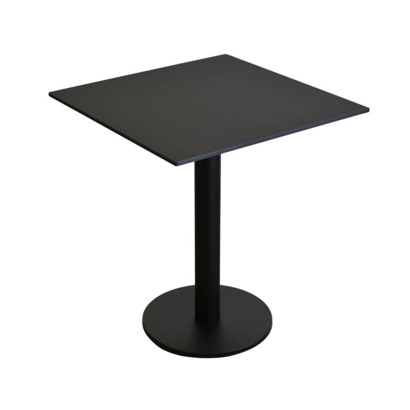 Stolik na balkon wodoodporny HPL 12mm 70x70cm Black Mat - noga okrągła 1szt.