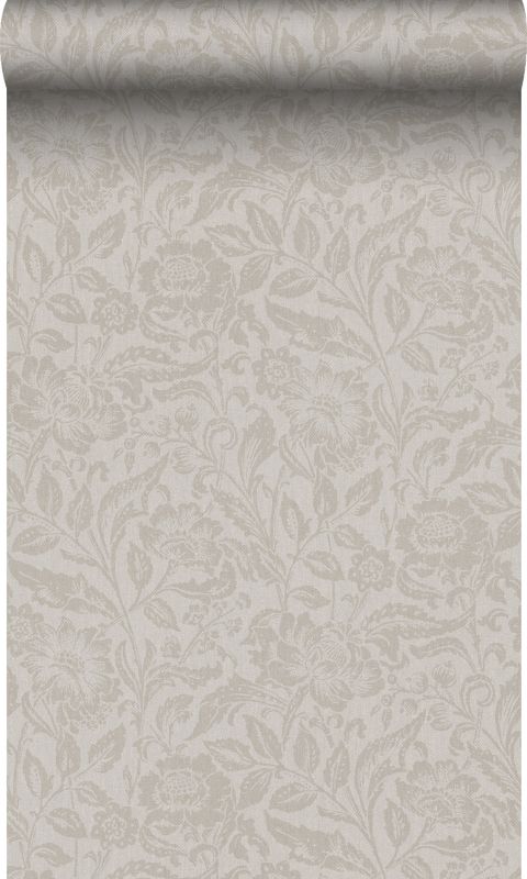 Tapeta Origin Wallcoverings kwiaty jasny taupe 53 cm x 10.05 m - 1 rol.