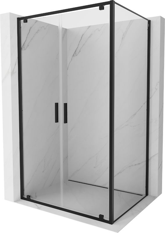Kabina prysznicowa Mexen Exo uchylna 80 x 95 cm transparent czarna 1 szt.
