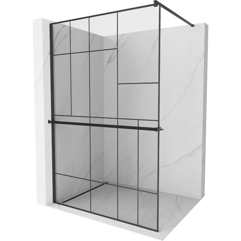 Ścianka prysznicowa walk-in Mexen Kioto+ czarny wzór 110x200 cm 800-110-121-70-78 1 szt.