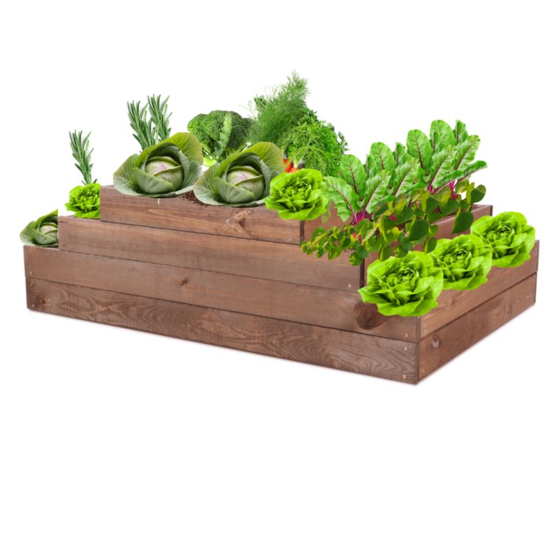Skrzynia warzywna MODO24 regulowana donica 36x117x90 cm brązowe impregnowane drewno 1 szt