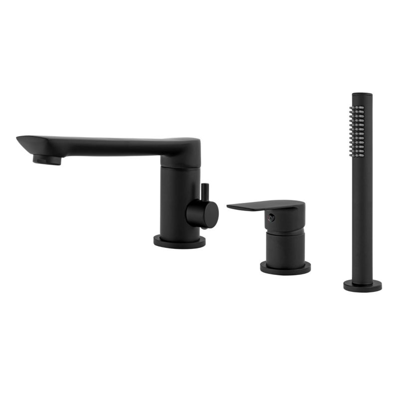Bateria wannowa Silla S-1217B 3-otworowa nawannowa stojąca czarna, 1 szt.