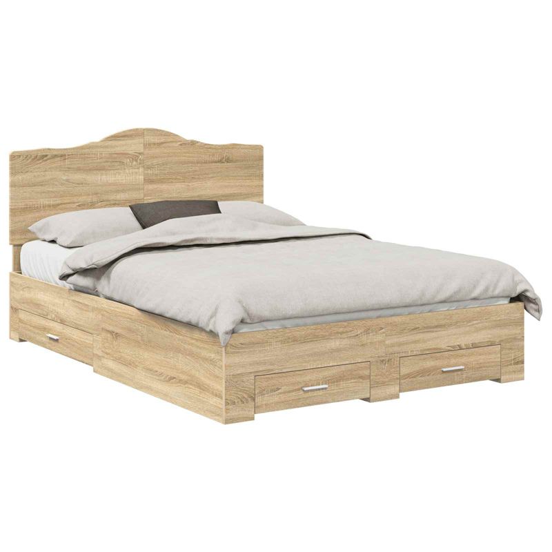 Łóżko WaszeMeble z Szufladami 140x190 cm Brązowe WM-3413605 1 szt.