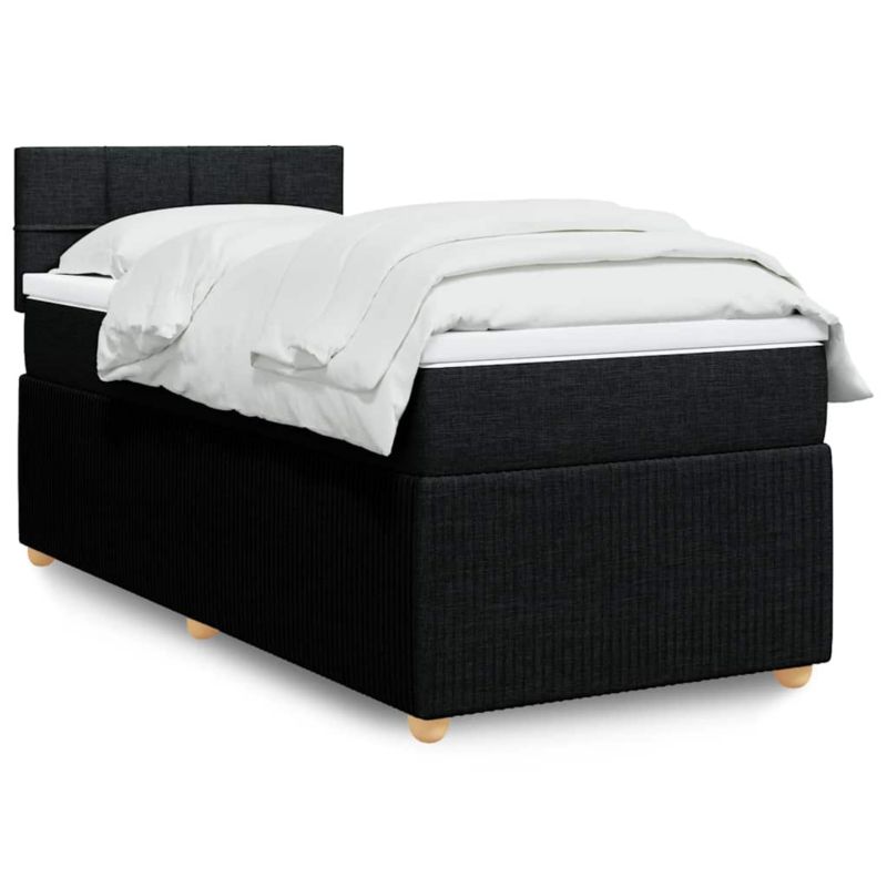 Łóżko z materacem WaszeMeble 90x190 cm Czarny tkanina WM-3287313 1 szt.