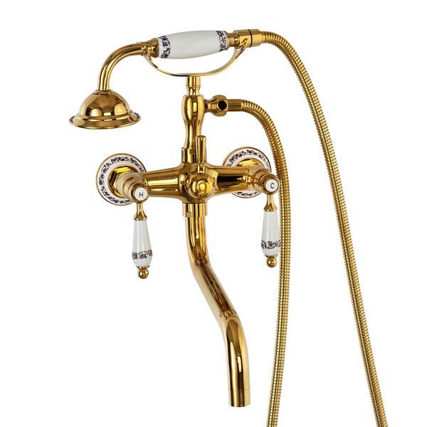 Bateria wannowa Silla Paloma ścienna retro S-1184G złota, 1 szt.