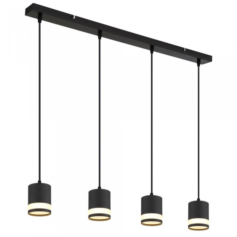 Nowoczesna lampa wisząca Globo LUCERO 57852-4H czarna mat 4xGX53 3000K regulacja wysokości IP20 1 szt.