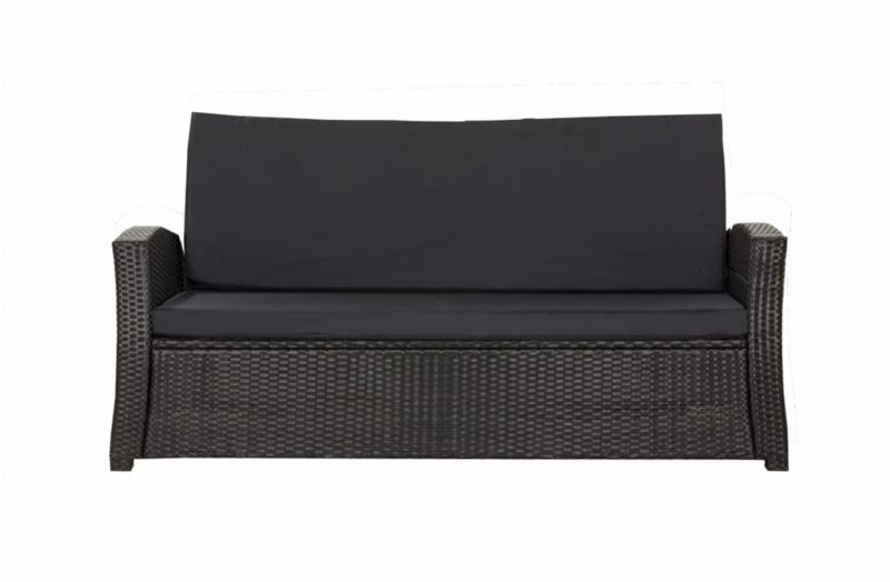 Poduszka ogrodowa na sofę Technorattan, Setgarden,100x60cm +100x50cm Czarna dwustronne Poduszki na meble ogrodowe-Rattan, 1szt