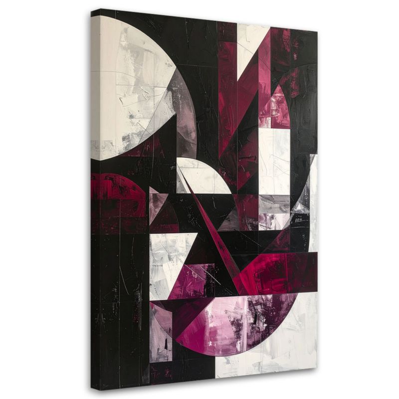 Obraz do salonu biura kuchni Feeby Abstrakcyjne kształty burgundowy 80x120cm 1szt