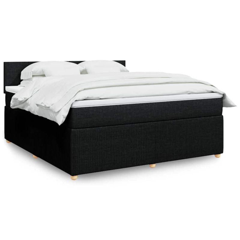 Łóżko z materacem WaszeMeble 180x200 cm Czarny tkanina z LED WM-3289830 1 szt.