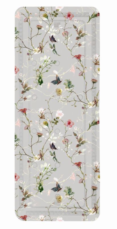 Mata antypoślizgowa Kleine Wolke Flores guma kauczukowa 32x22 cm wzór kwiaty i motyle 1 szt.