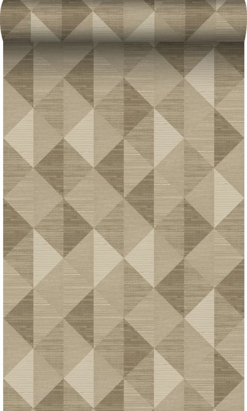 tapeta flizelinowa z ekoteksturą Origin Wallcoverings tkanina z trawy w graficznym motywie 3D beżowym 50 x 900 cm - 1 rol.