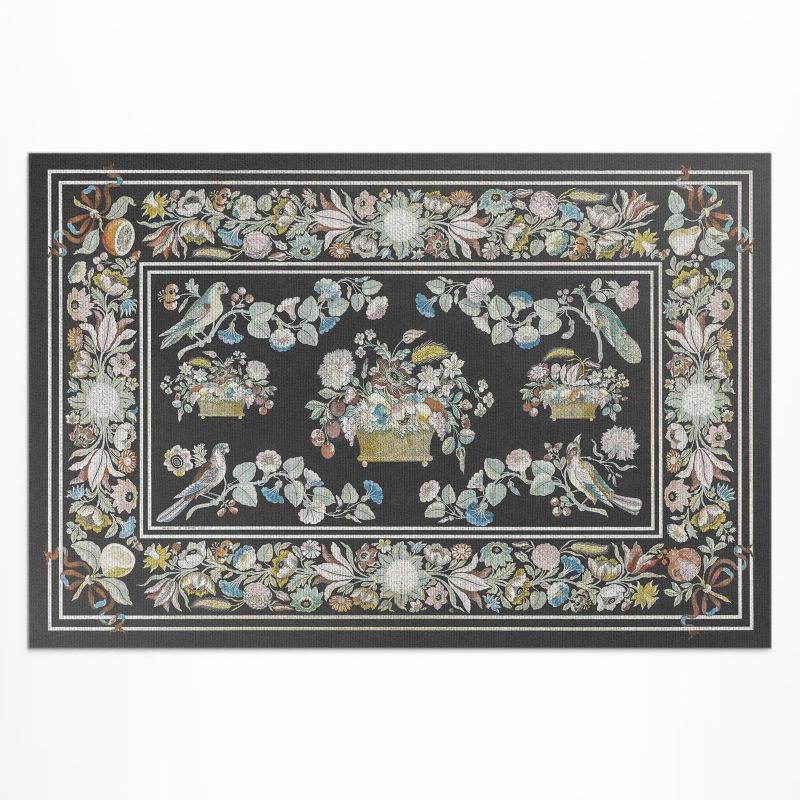 Balkonowy Dywan Winylowy UV Wallfluent 150x225 cm Blady antyczny kwiat i ptaki 1 szt.
