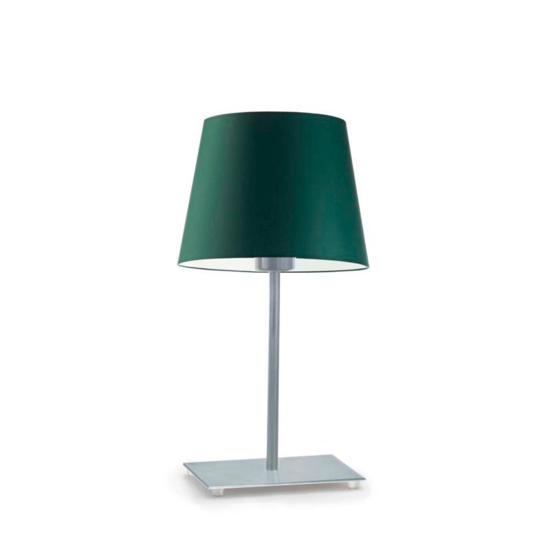 Lampka Nocna Volta Light Factory Moto Abażur Srebrny/Butelkowa zieleń Stożek 1xE27 1szt.
