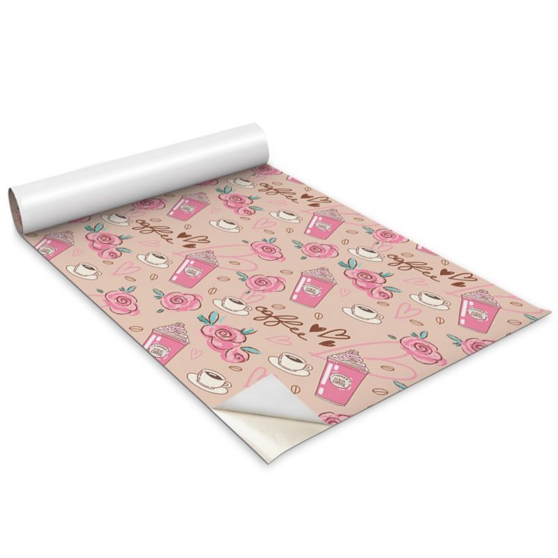 Okleina Meblowa Wallfluent 100x50 cm Rysunkowa kawa Folia Na Meble I Szafki 1 rol.