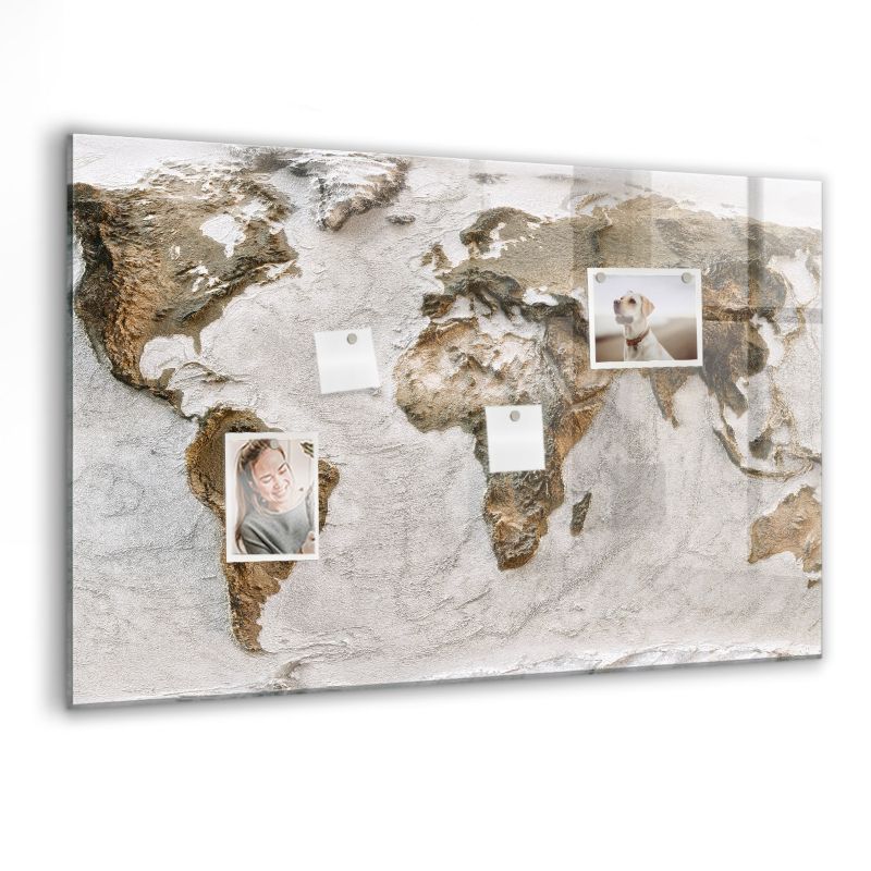 Tablica Magnetyczna Szklana Wallfluent 90x60 cm Elegancka mapa do biura lub gabinetu 1 szt.