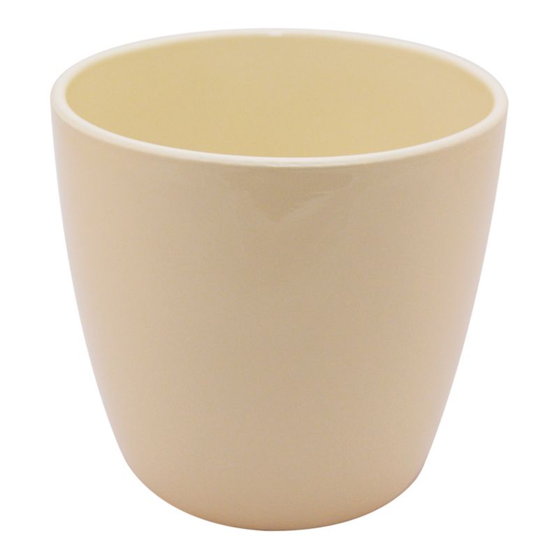 Osłonka doniczki GoodHome Emi 17 cm wanilia
