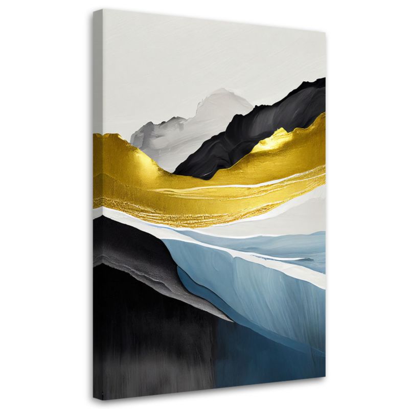 Obraz do salonu sypialni Feeby Abstrakcja Góry Złoty 40x60 cm 1szt