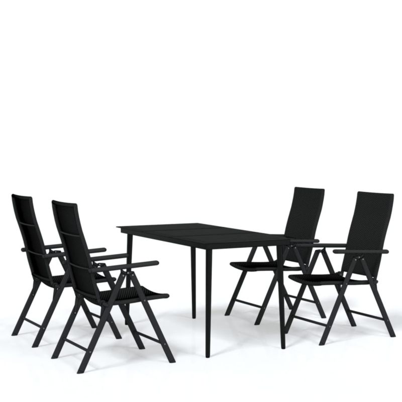 Zestaw mebli ogrodowych jadalniany WaszeMeble 4-osobowy polirattan czarny WM-3099109 1 kpl