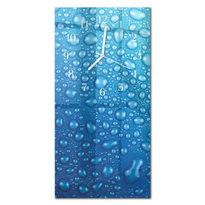 Zegar Ścienny Bez Tykania Tulup 30x60 cm z Białymi Wskazówkami Kropla Wody 1 szt.