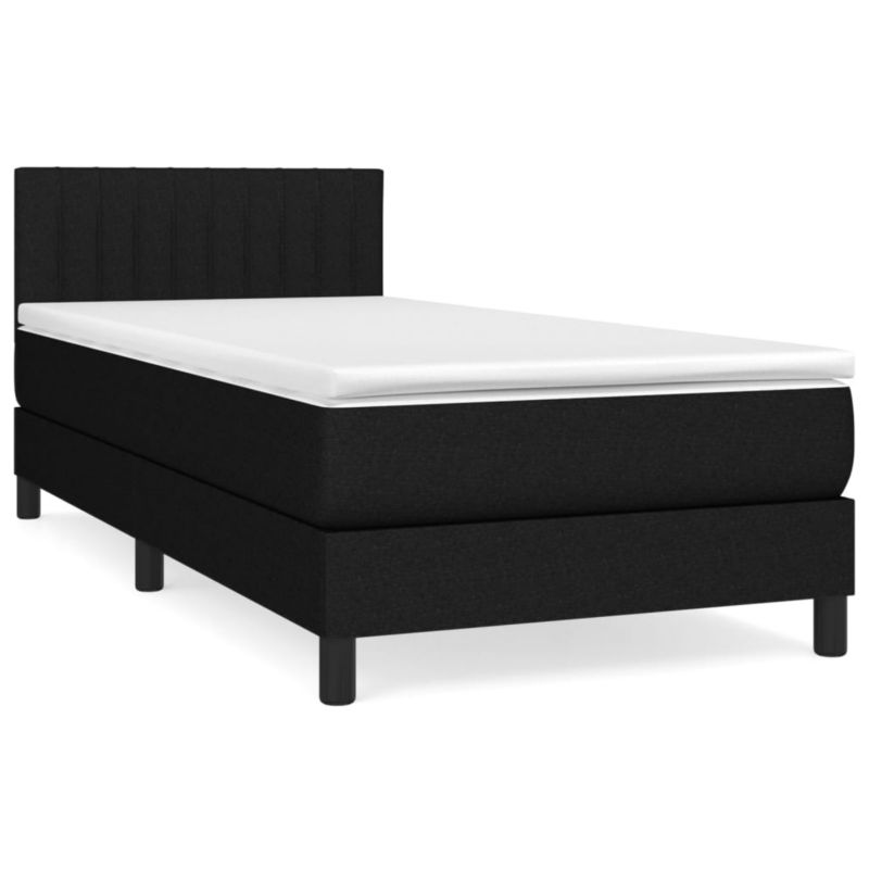 Łóżko z materacem WaszeMeble 90x200 cm Czarny tkanina WM-3140187 1 szt.