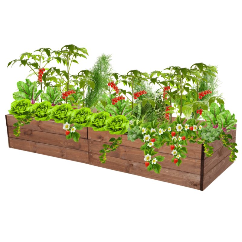 Warzywnik MODO24 grządka podwyższona brązowa impregnacja 27x203x60 cm 1 szt.