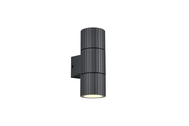 Kinkiet zewnętrzny ryflowana tuba góra-dół Trio PARANA czarny 2xGU10x5W IP44 wym:16x6x9cm - 1 szt.