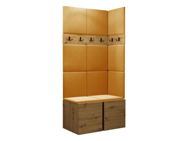 Garderoba MIRJAN 24 Orion I dąb artisan/czarny + żółty 1 kpl.