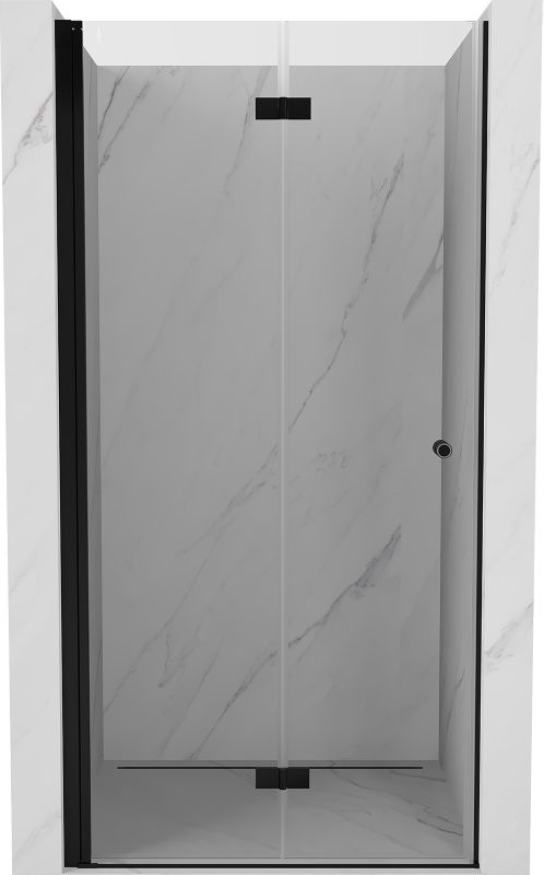 Uchylne drzwi prysznicowe Mexen Mist-F czarne 65x200 cm lewa strona 1 szt